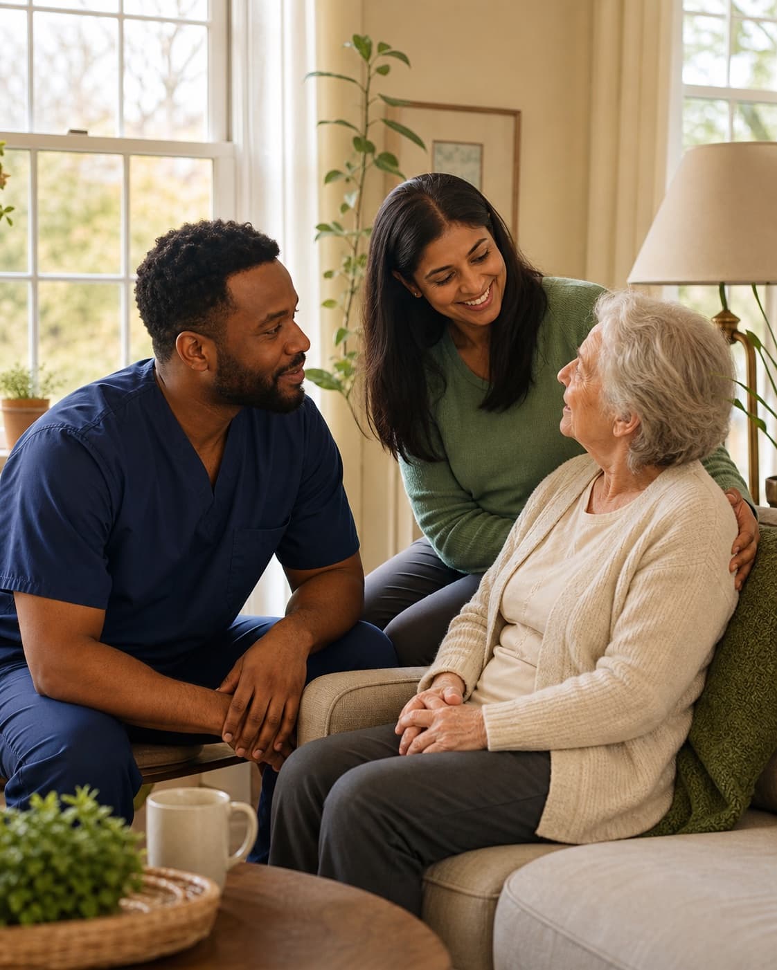 A compassionate home-healthcare conversation