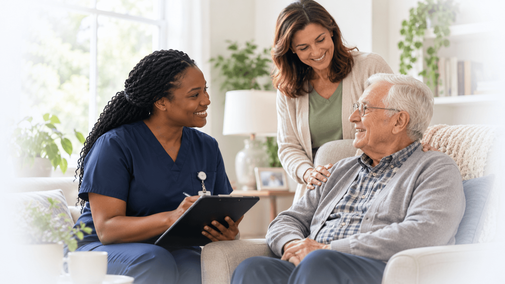 A compassionate home-healthcare conversation