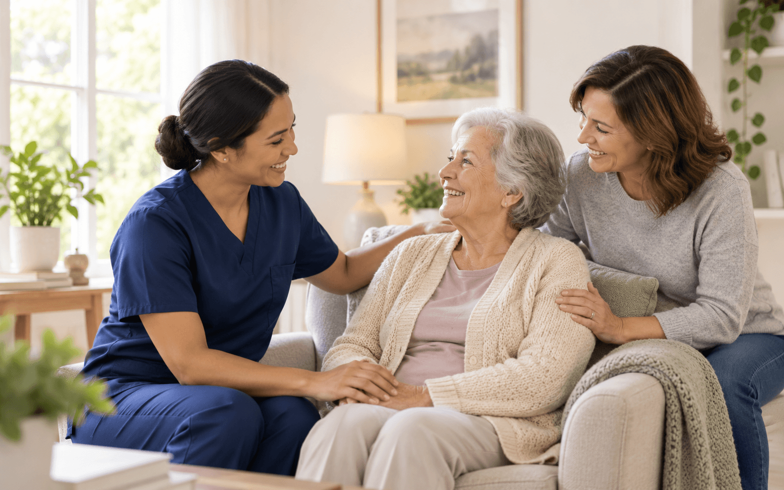 A compassionate home-healthcare conversation