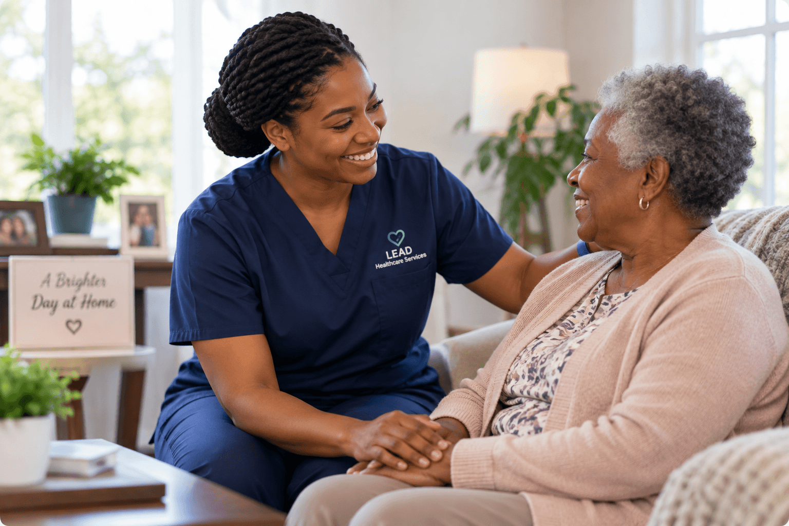 A compassionate home-healthcare conversation