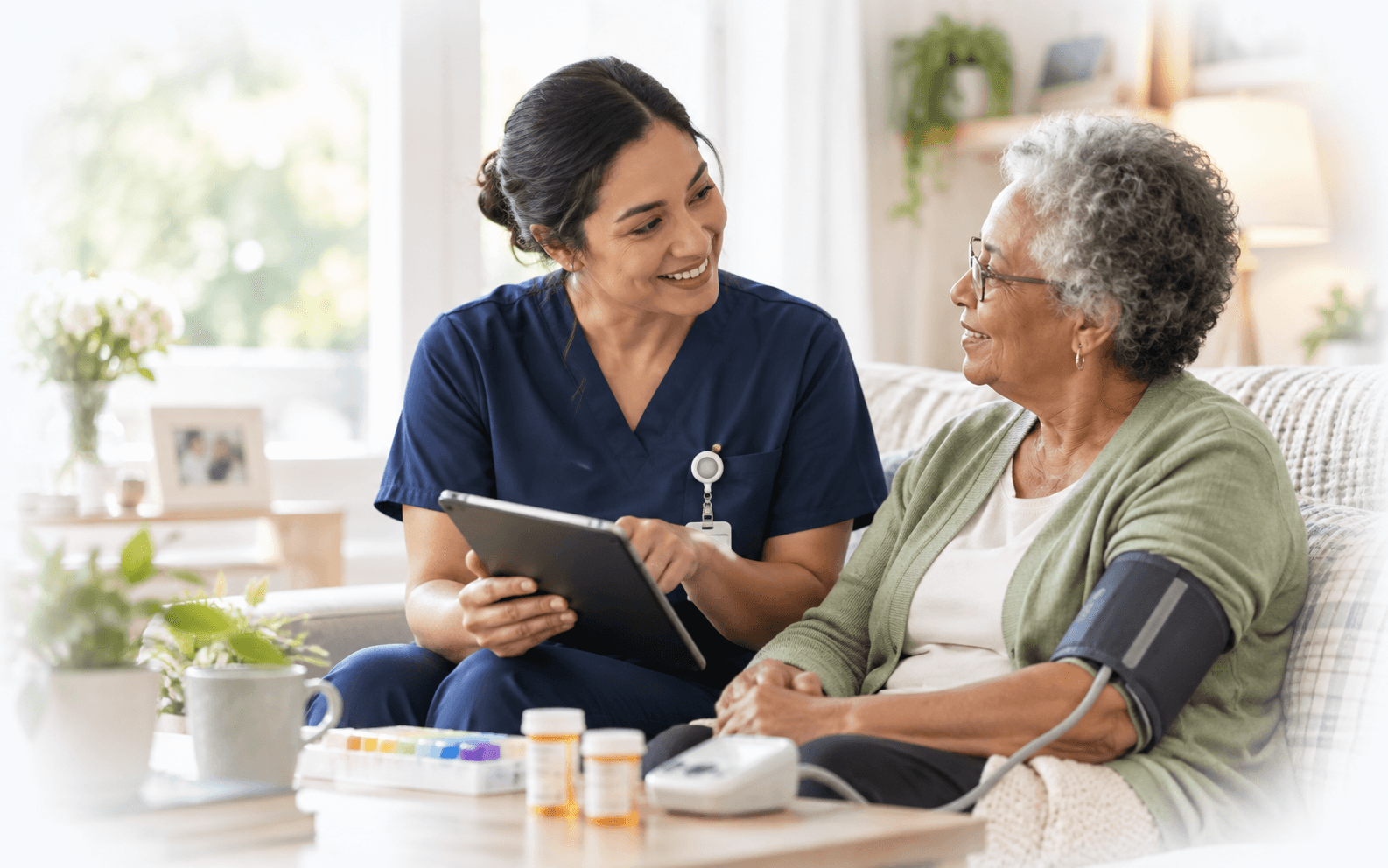A healthcare professional providing specialized care at home